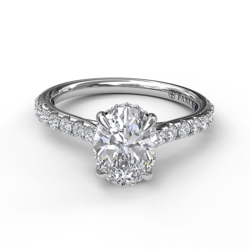 Classic Oval Cut Solitaire With Hidden Halo