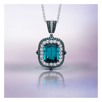 Platinum Tourmaline, Alexandrite & Diamond Pendant