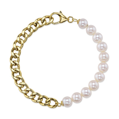 CULTURED PEARL LINK BRACELET