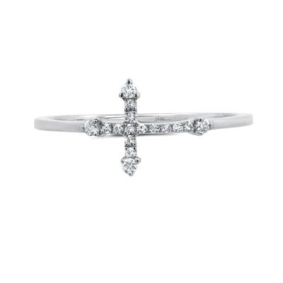 0.09CT DIAMOND CROSS RING