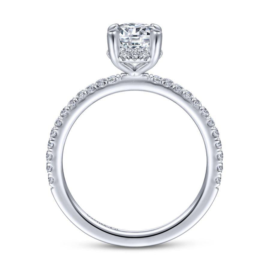 Hart - 14K White Gold Hidden Halo Oval Diamond Engagement Ring (Setting Only)