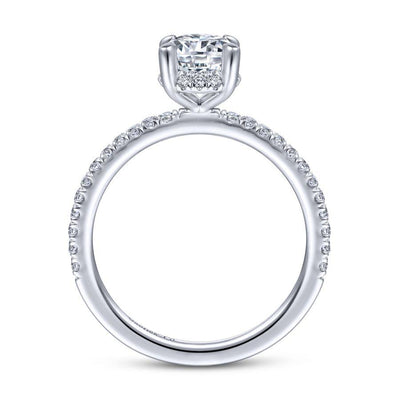 Hart - 14K White Gold Hidden Halo Oval Diamond Engagement Ring (Setting Only)