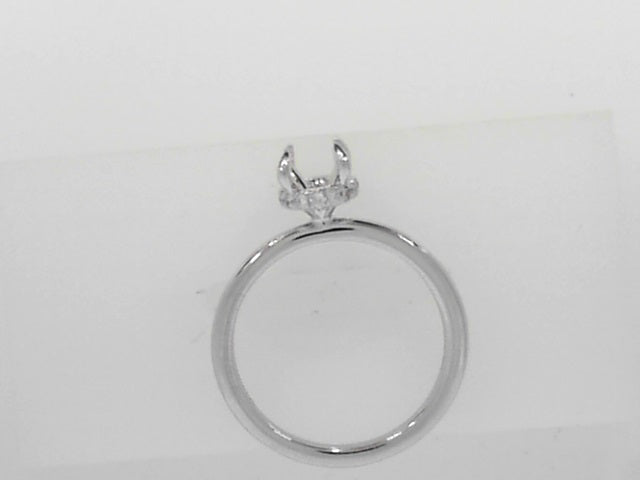 14K White Gold Diamond Hidden Halo Oval Head (Setting Only)