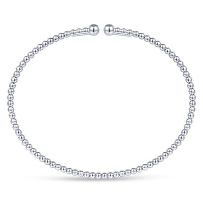 Split 14K White Gold Beaded Bujukan Bangle