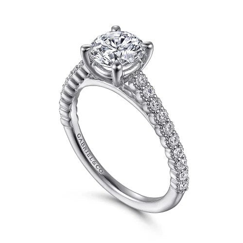 Emberlyn - 14K White Gold Round Diamond Engagement Ring (Setting Only)