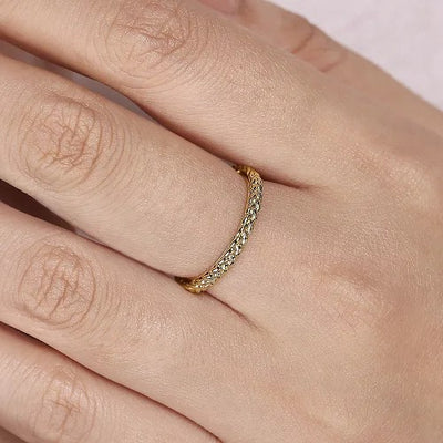 14K Yellow Gold Braided Stackable Ring