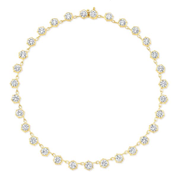 Round Diamond 6-Prong Necklace in 18kt Yellow Gold