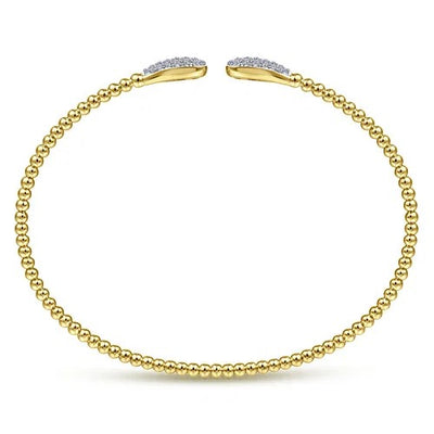 14K Yellow Gold Bujukan Diamond Teardrops Bangle