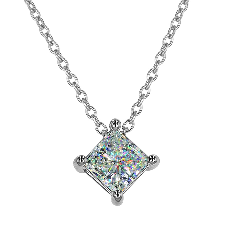 14KWG 0.75CT FOF PC DIA STATION SOL NECKLACE