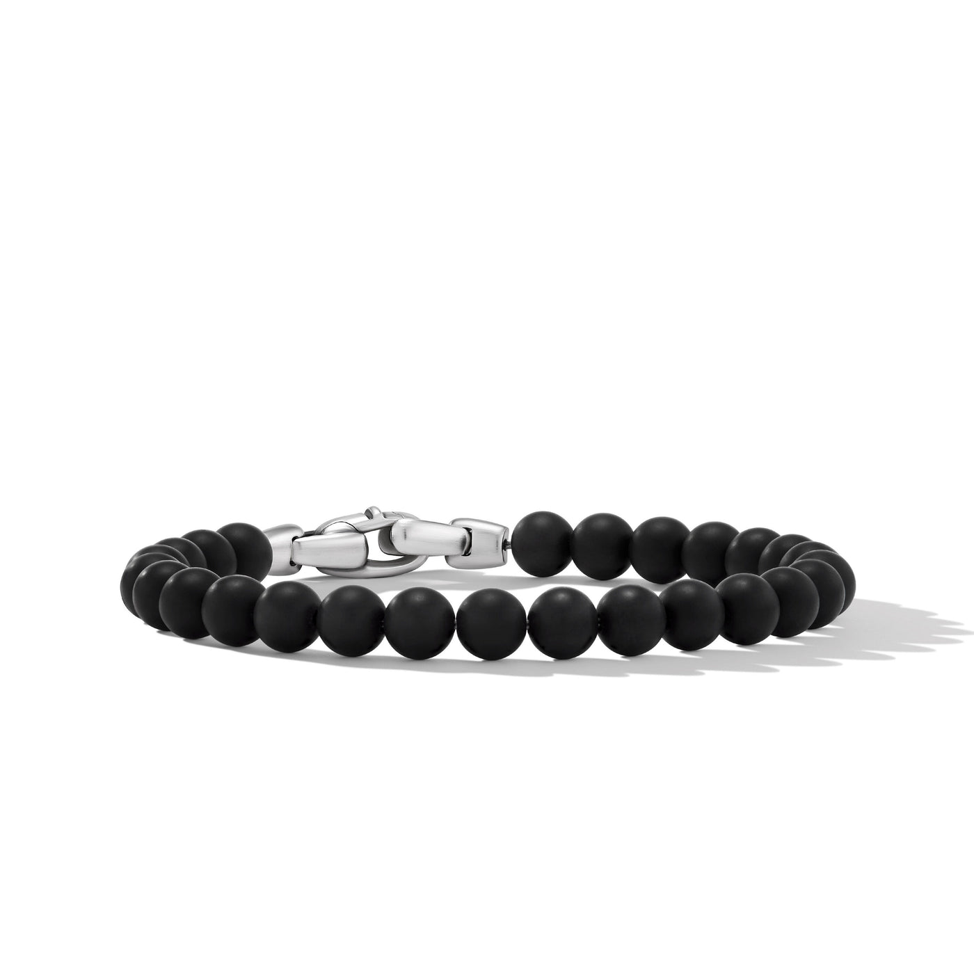 Spiritual Beads Bracelet in Sterling Silver with Black Onyx\, 6mm