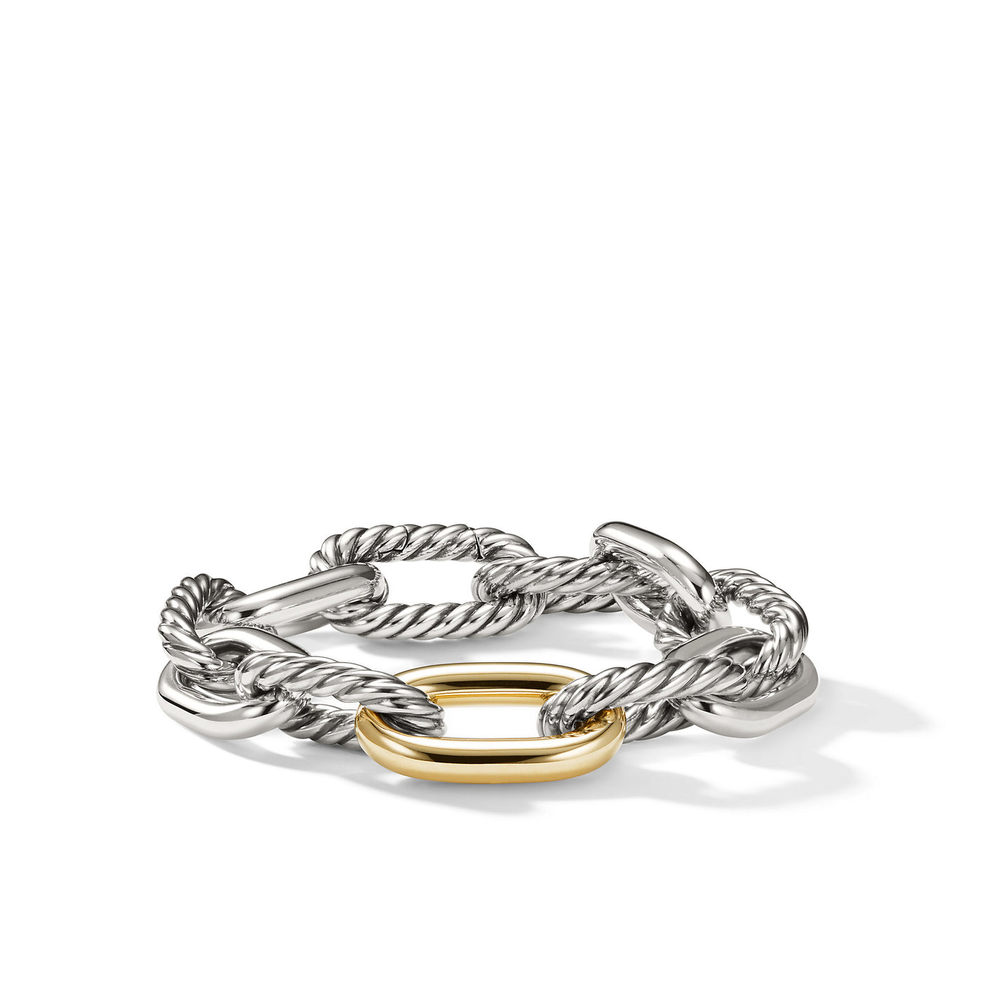 DY Madison® Chain Bracelet in Sterling Silver with 18K Yellow Gold\, 13.5mm