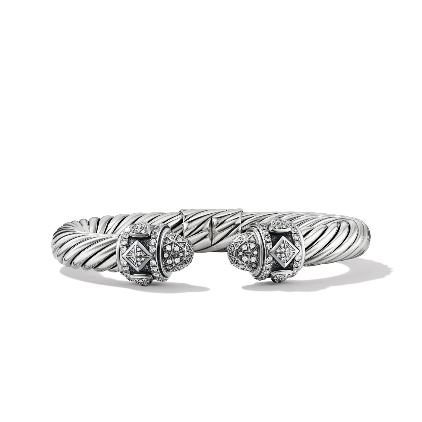 Renaissance® Classic Cable Bracelet in Sterling Silver with Diamonds\, 9mm