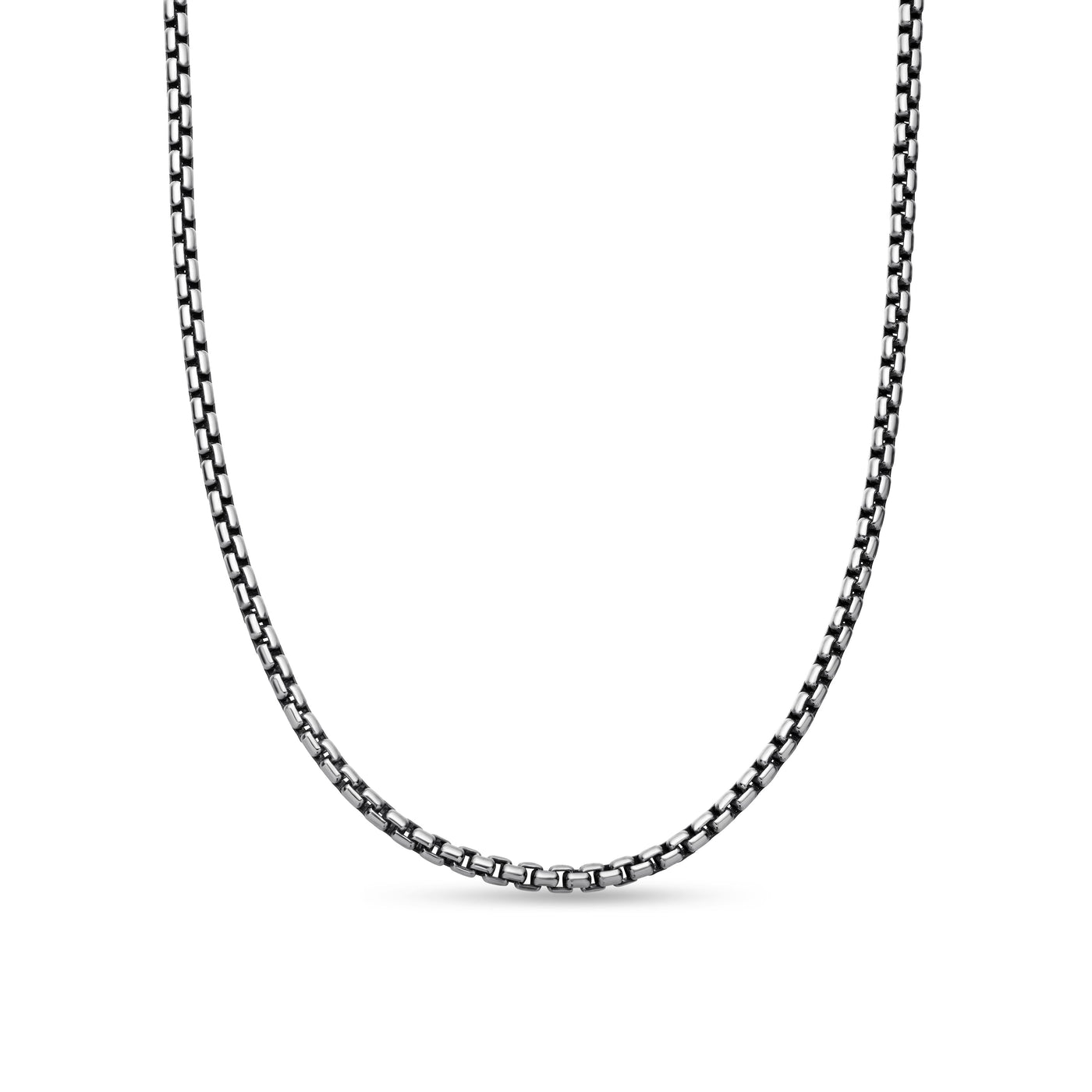 Box Chain Necklace in Sterling Silver with 14K Yellow Gold Accent\, 2.7mm