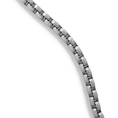 Box Chain Necklace in Grey Titanium, 2.7mm