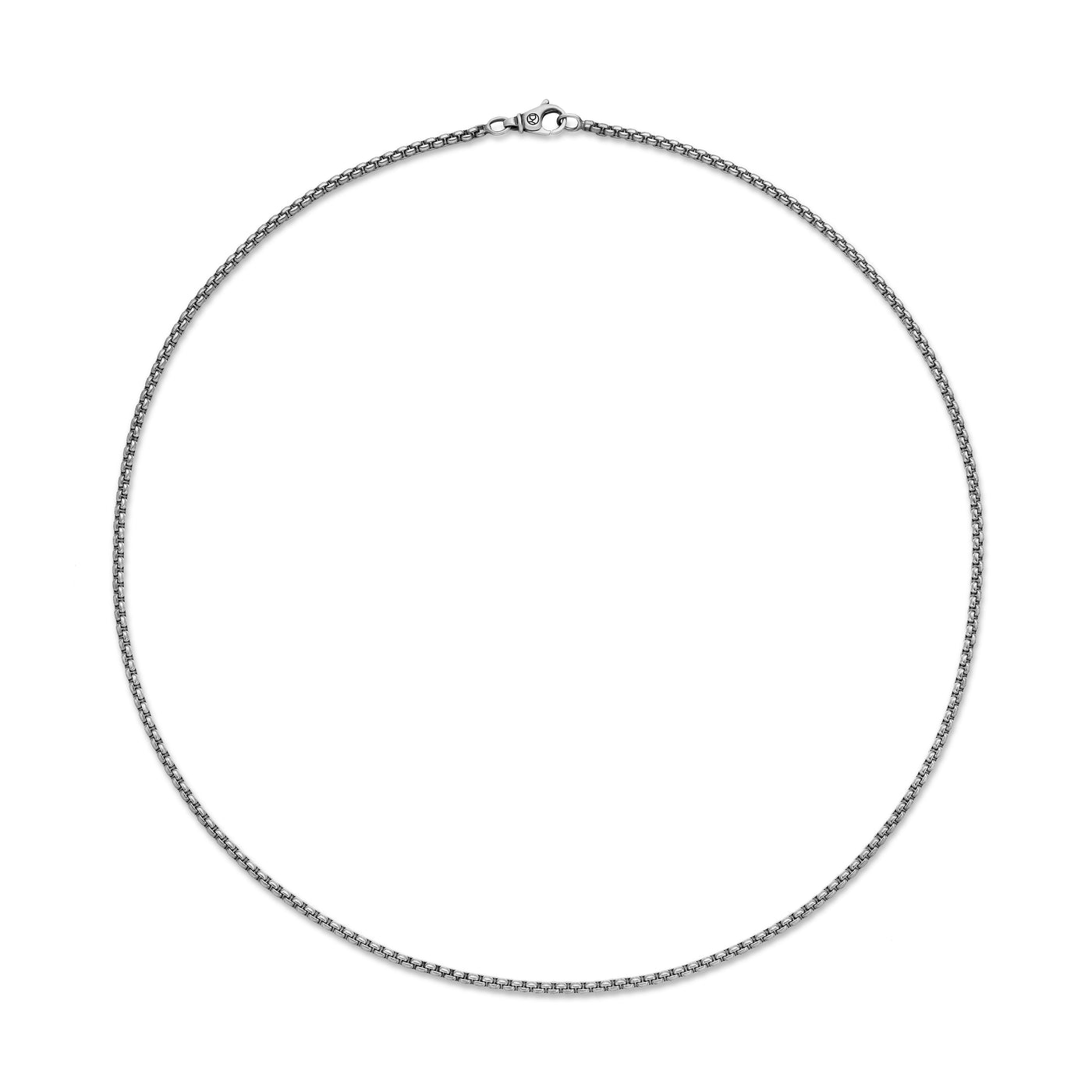 Box Chain Necklace in Grey Titanium, 2.7mm