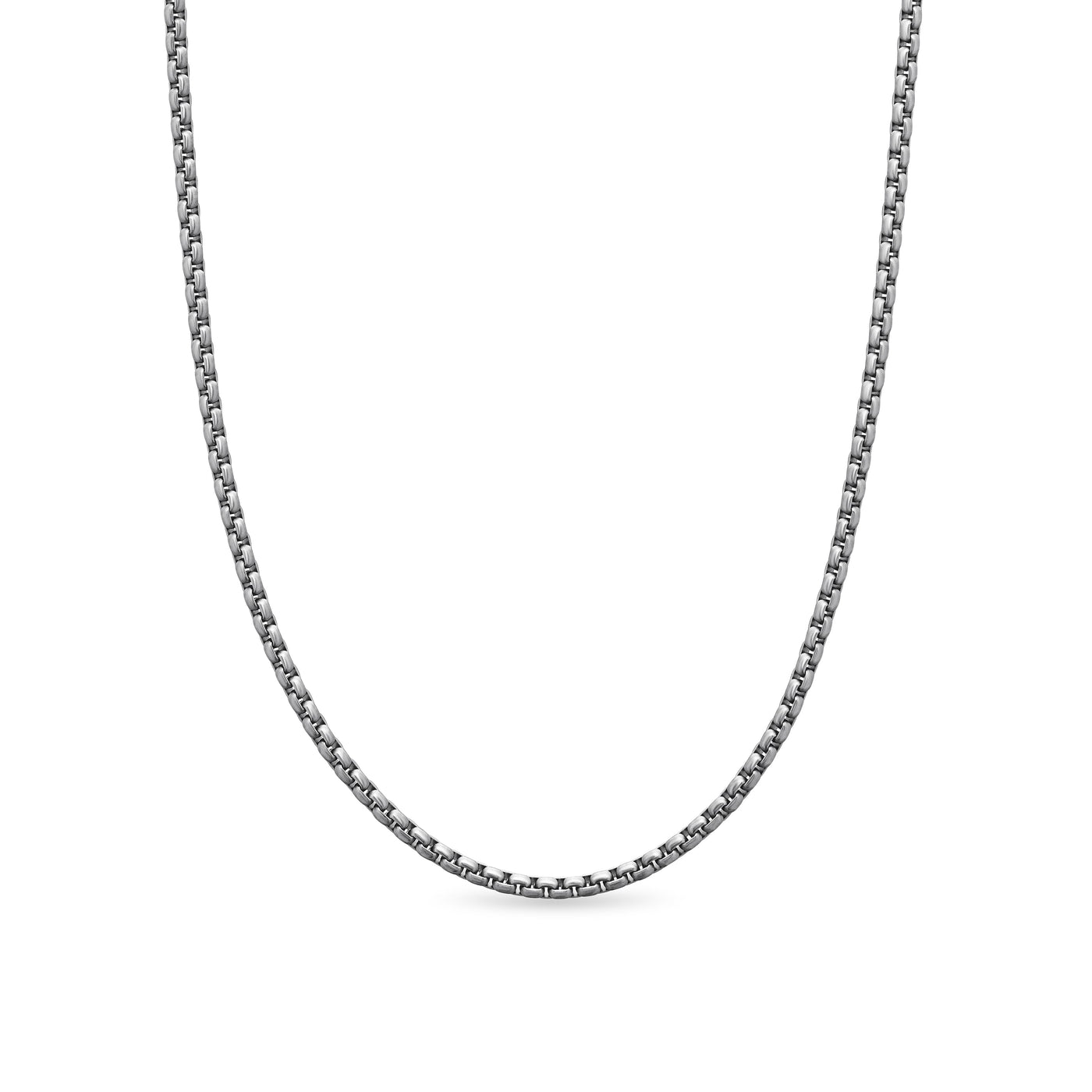 Box Chain Necklace in Grey Titanium, 2.7mm