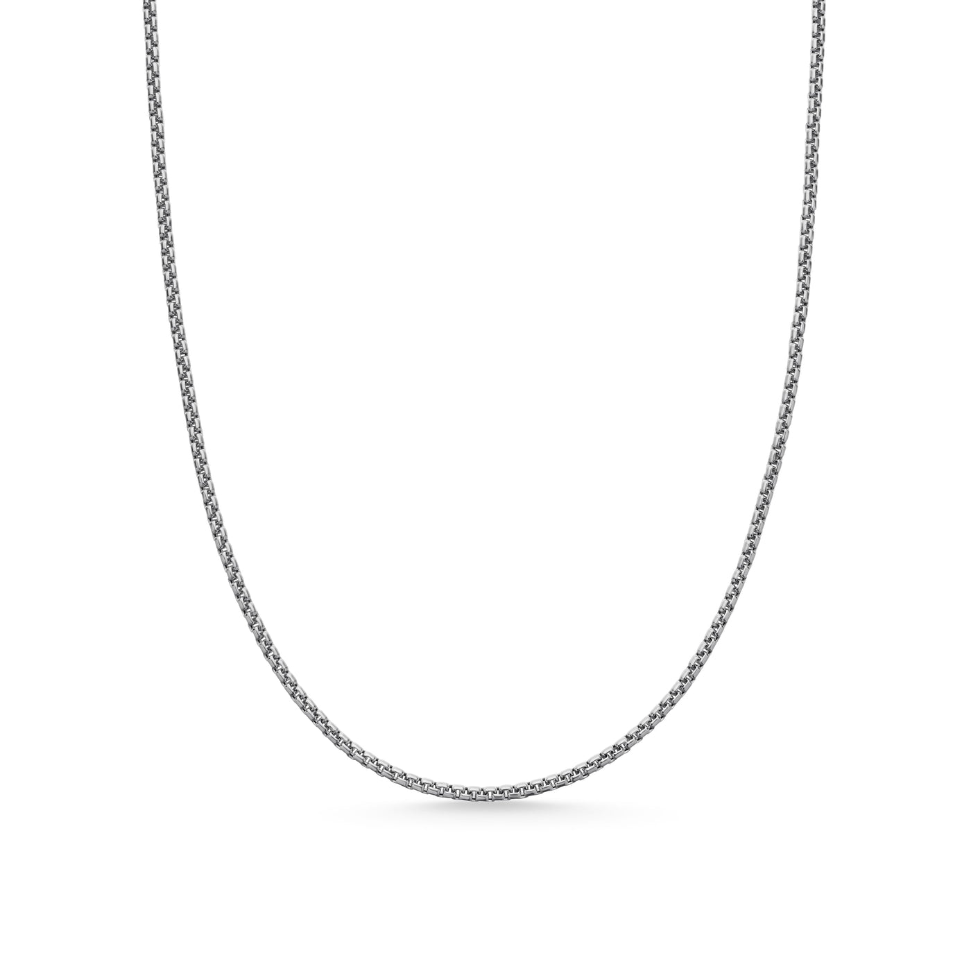 Box Chain Necklace in Sterling Silver with 14K Yellow Gold Accent\, 1.7mm