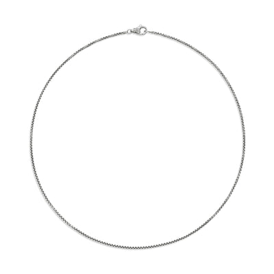 Box Chain Necklace in Sterling Silver, 1.7mm