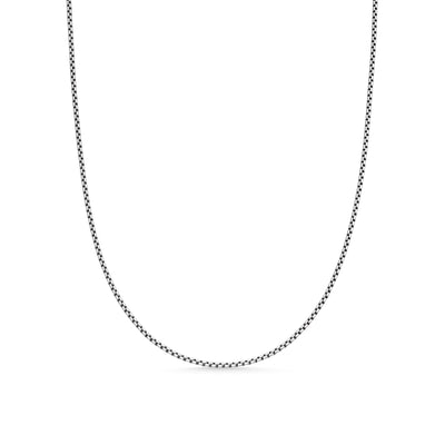 Box Chain Necklace in Sterling Silver with 14K Yellow Gold Accent, 1.7mm