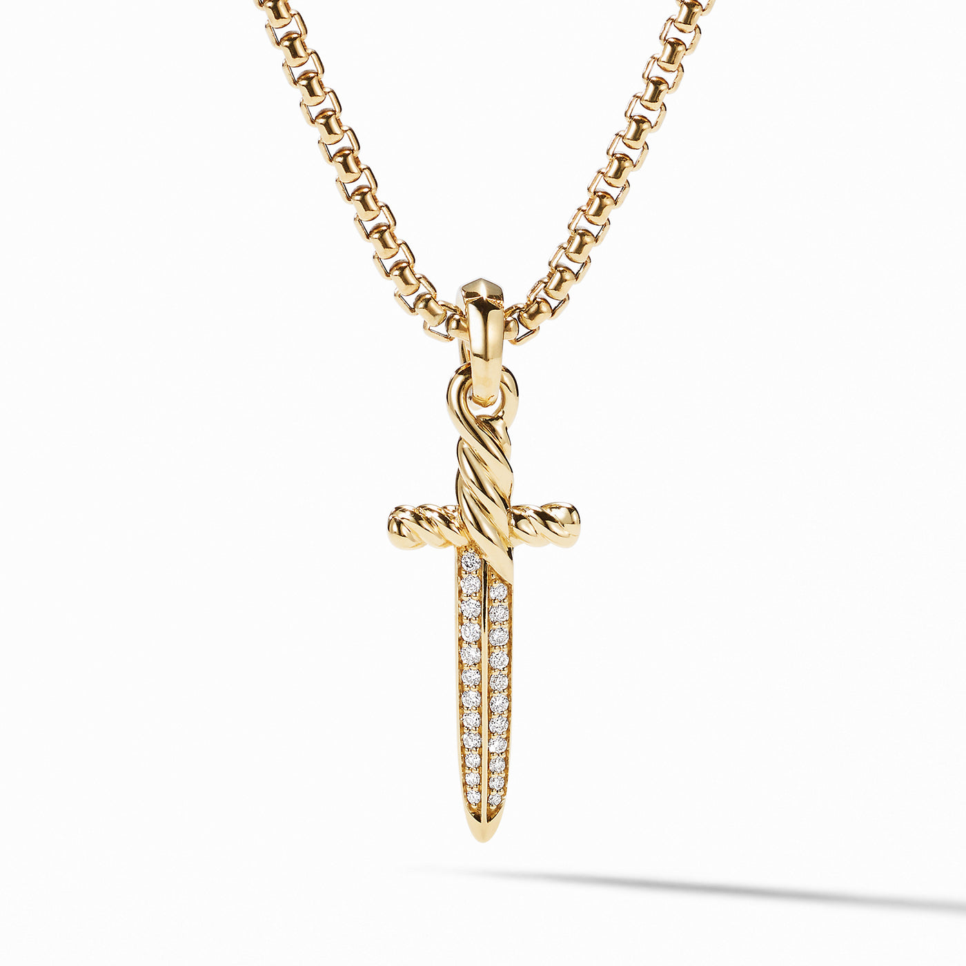 Petrvs® Dagger Amulet in 18K Yellow Gold with Diamonds\, 31.5mm