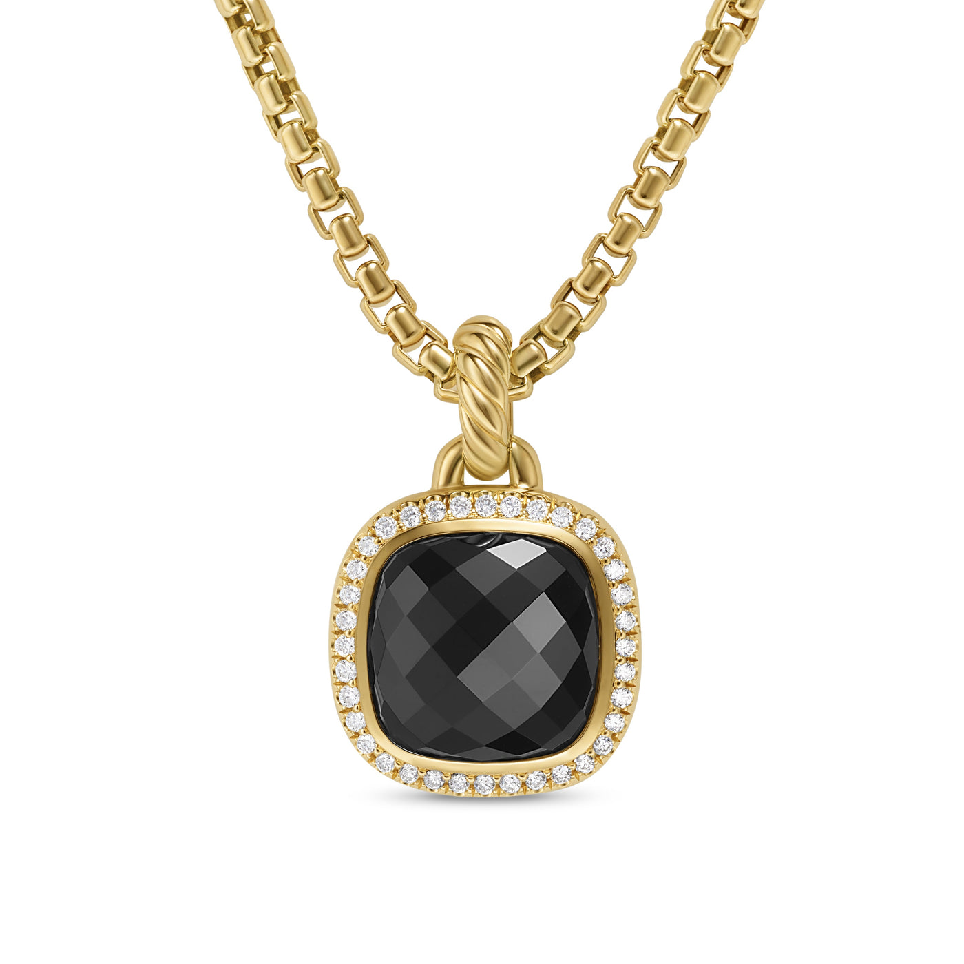 Albion® Pendant in 18K Yellow Gold with Black Onyx and Diamonds\, 11mm