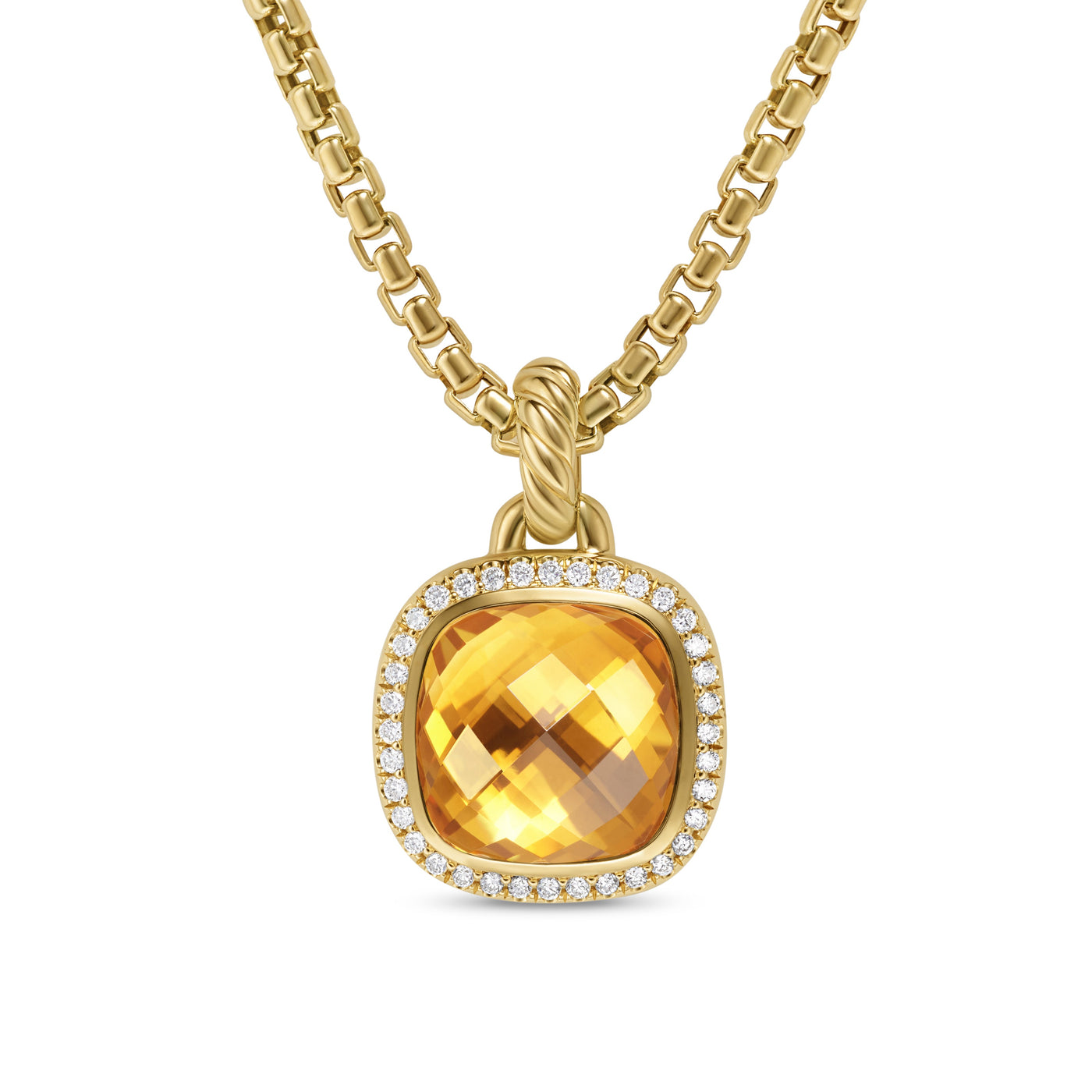 Albion® Pendant in 18K Yellow Gold with Citrine and Diamonds\, 11mm