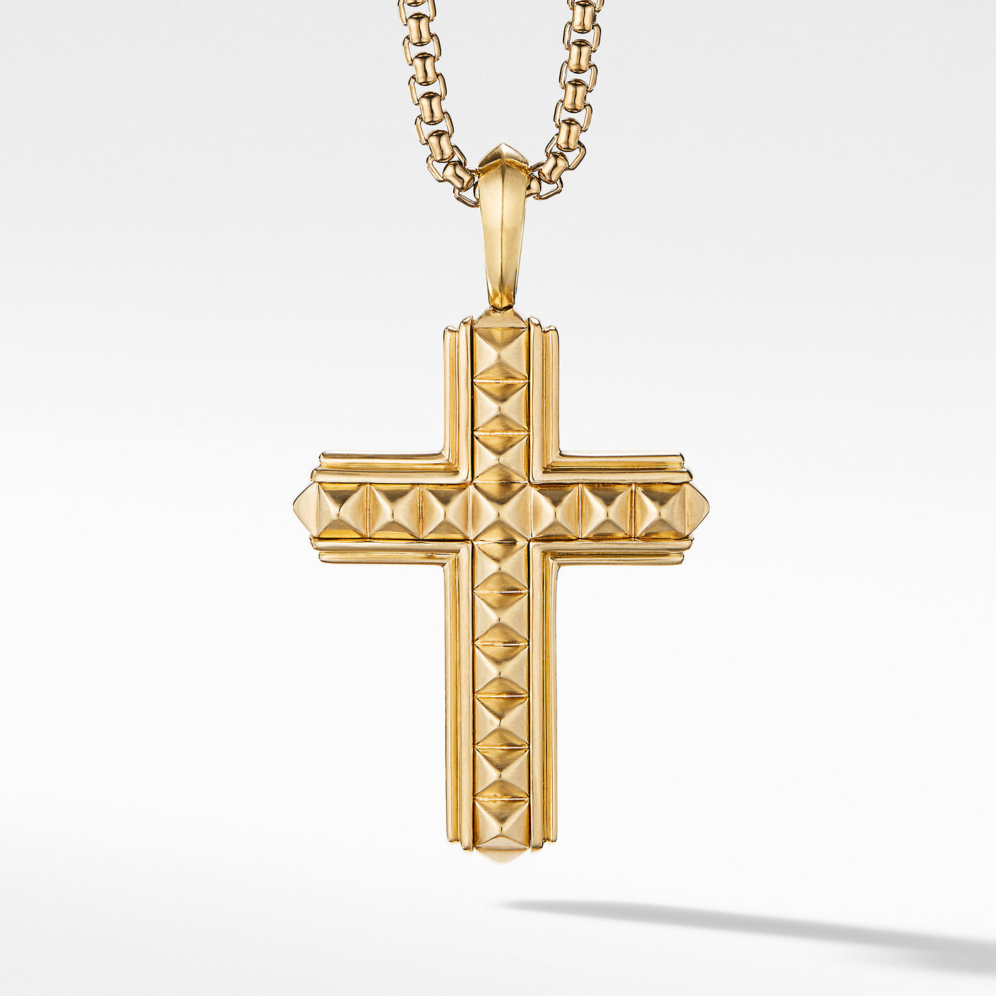 Pyramid Cross in 18K Yellow Gold\, 37mm