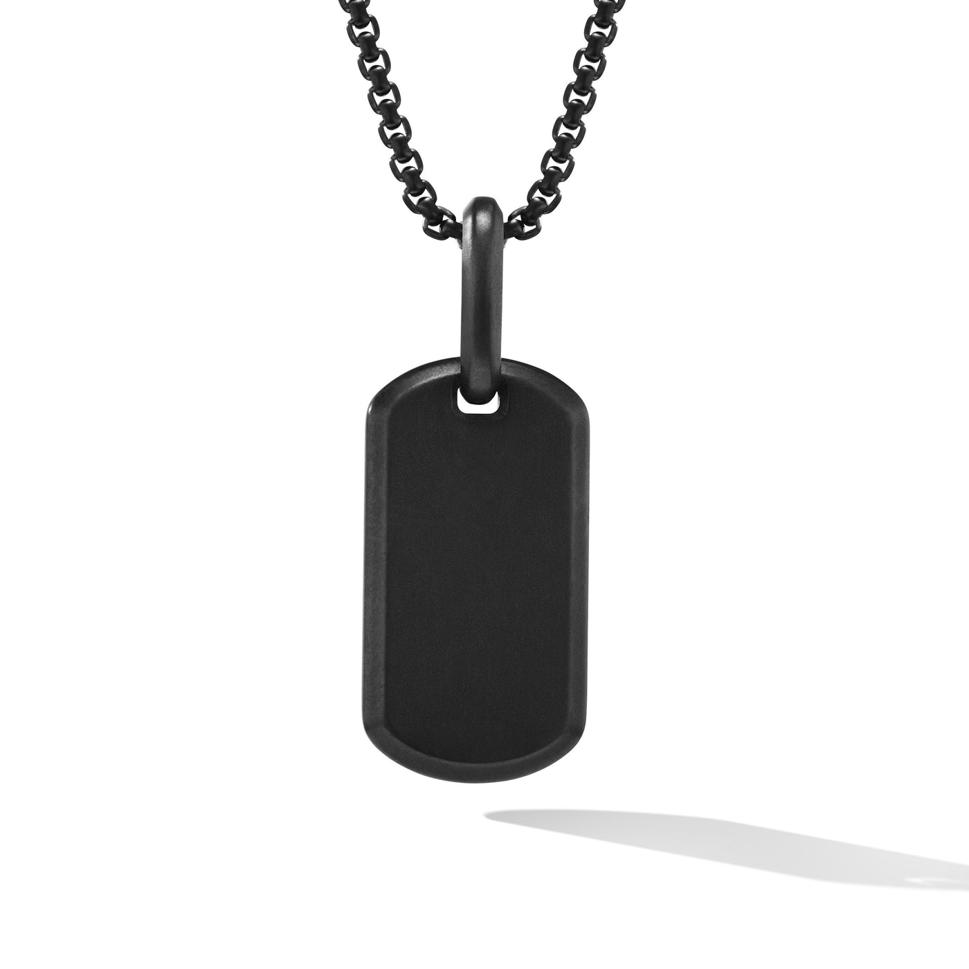 Chevron Tag in Black Titanium\, 21mm