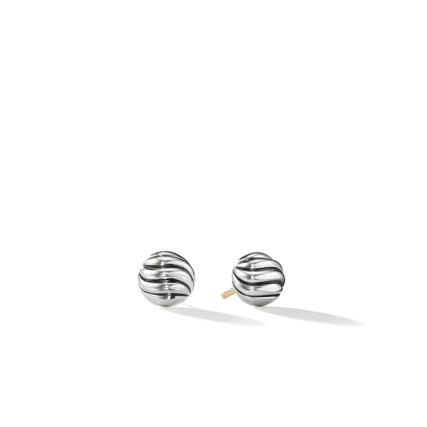 Sculpted Cable Stud Earrings in Sterling Silver\, 8mm