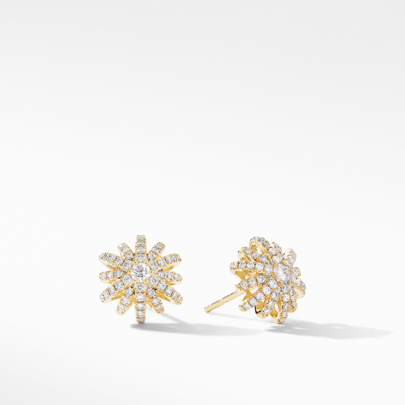 Starburst Stud Earrings in 18K Yellow Gold with Diamonds\, 11.7mm