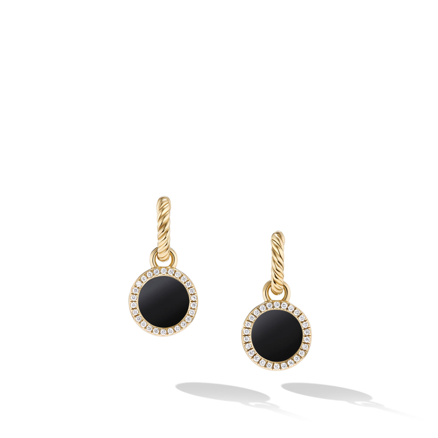 Petite DY Elements® Drop Earrings in 18K Yellow Gold with Black Onyx and Diamonds\, 22.6mm