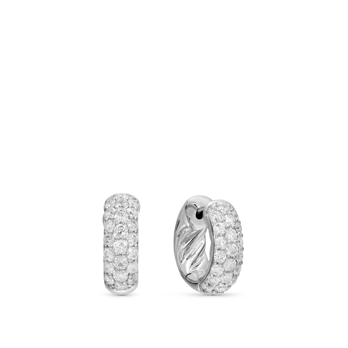 DY Mercer™ Micro Hoop Earrings in Sterling Silver with Diamonds\, 13.5mm