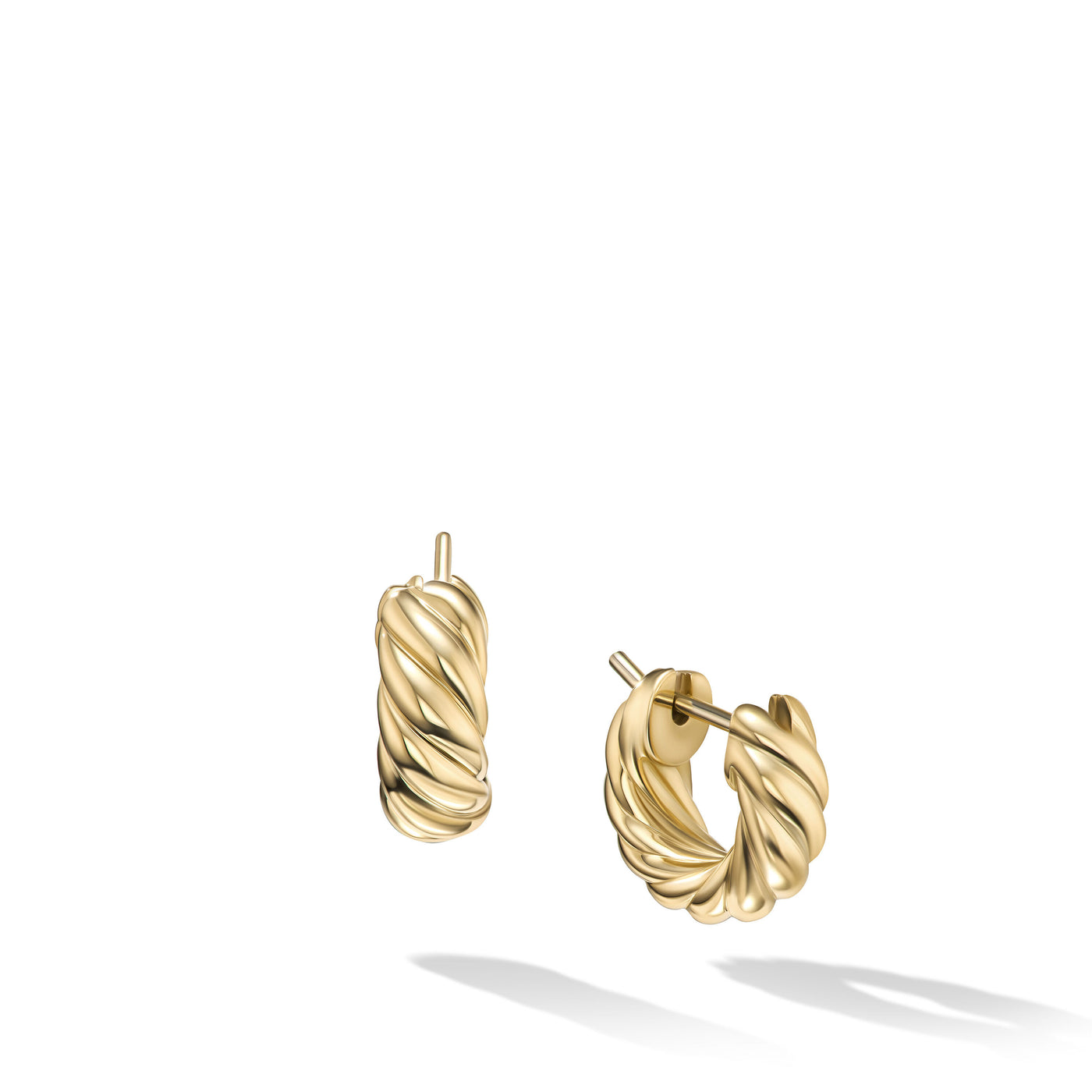 Sculpted Cable Hoop Earrings in 18K Yellow Gold\, 14.4mm