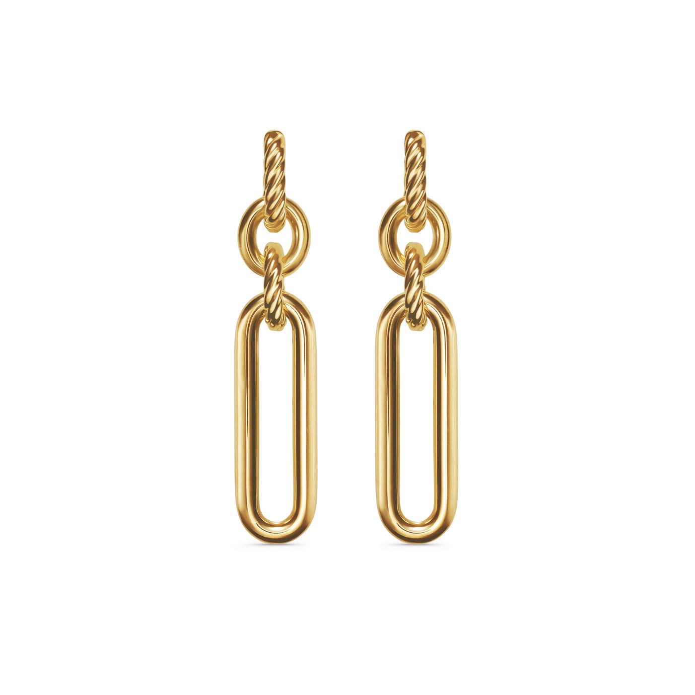 Lexington Double Link Drop Earrings in 18K Yellow Gold\, 53.5mm