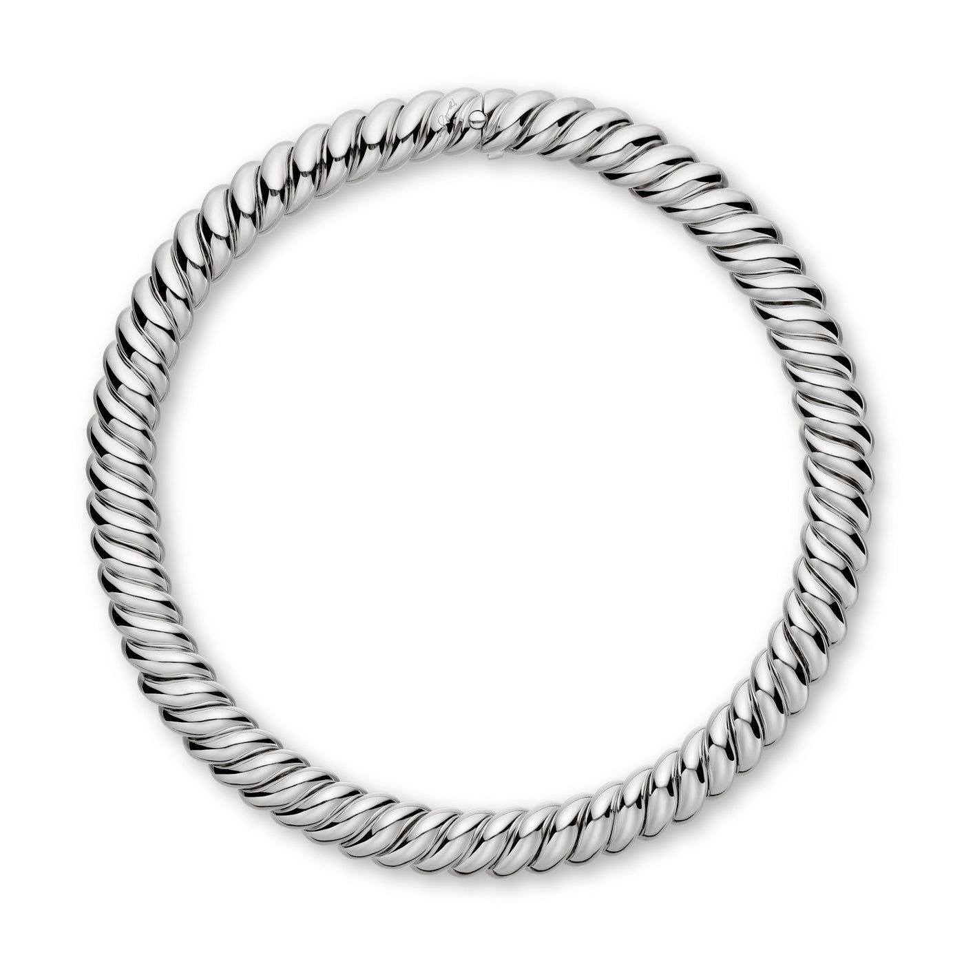 Sculpted Cable Necklace in Sterling Silver\, 14mm