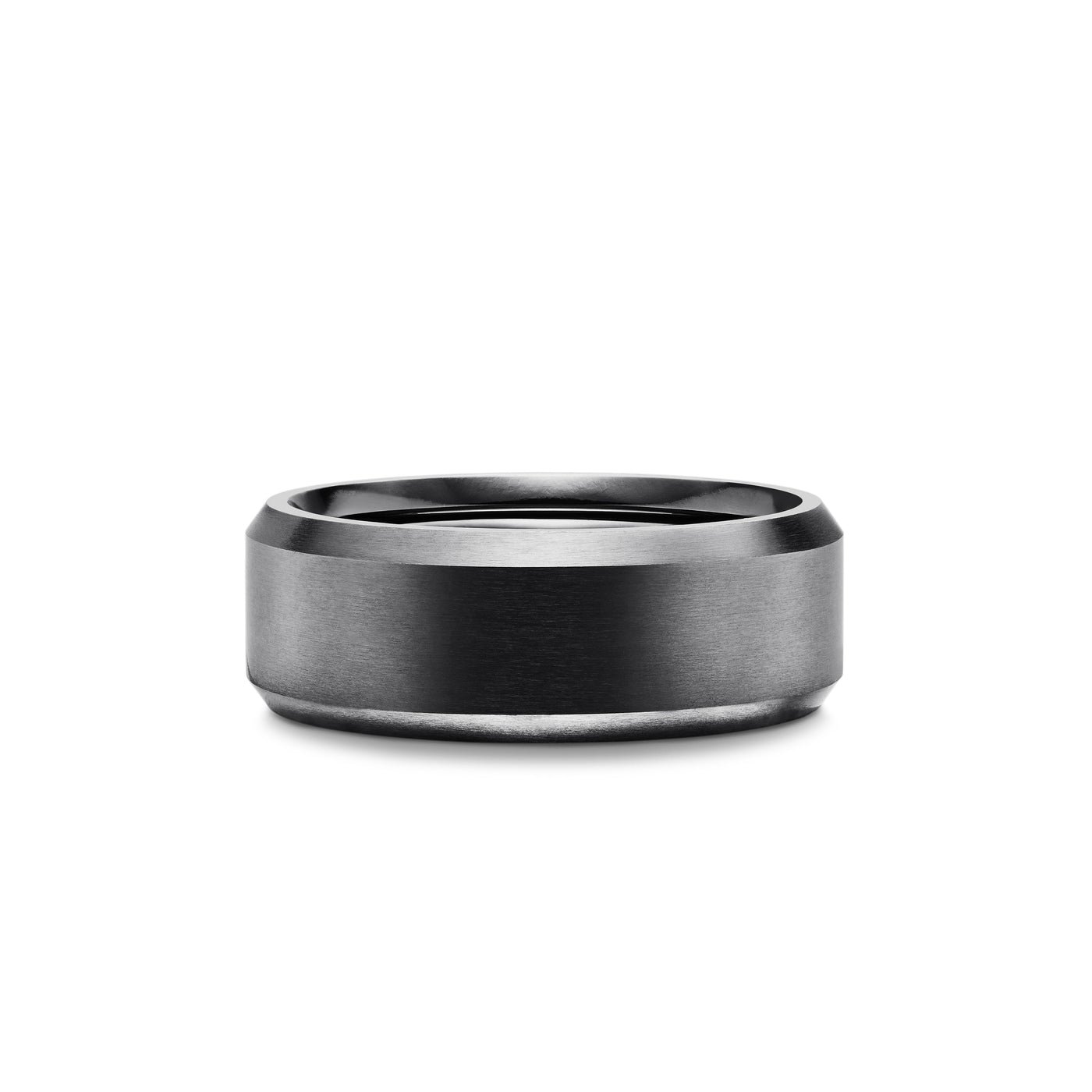 Streamline® Beveled Band Ring in Black Titanium\, 8.5mm