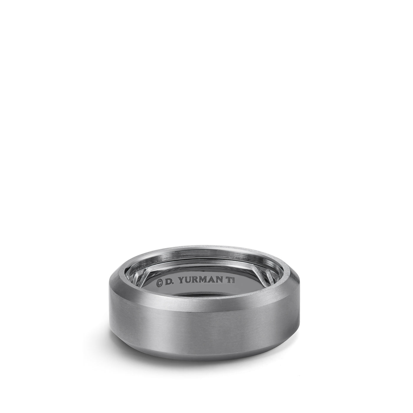 Streamline® Beveled Band Ring in Grey Titanium\, 8.5mm