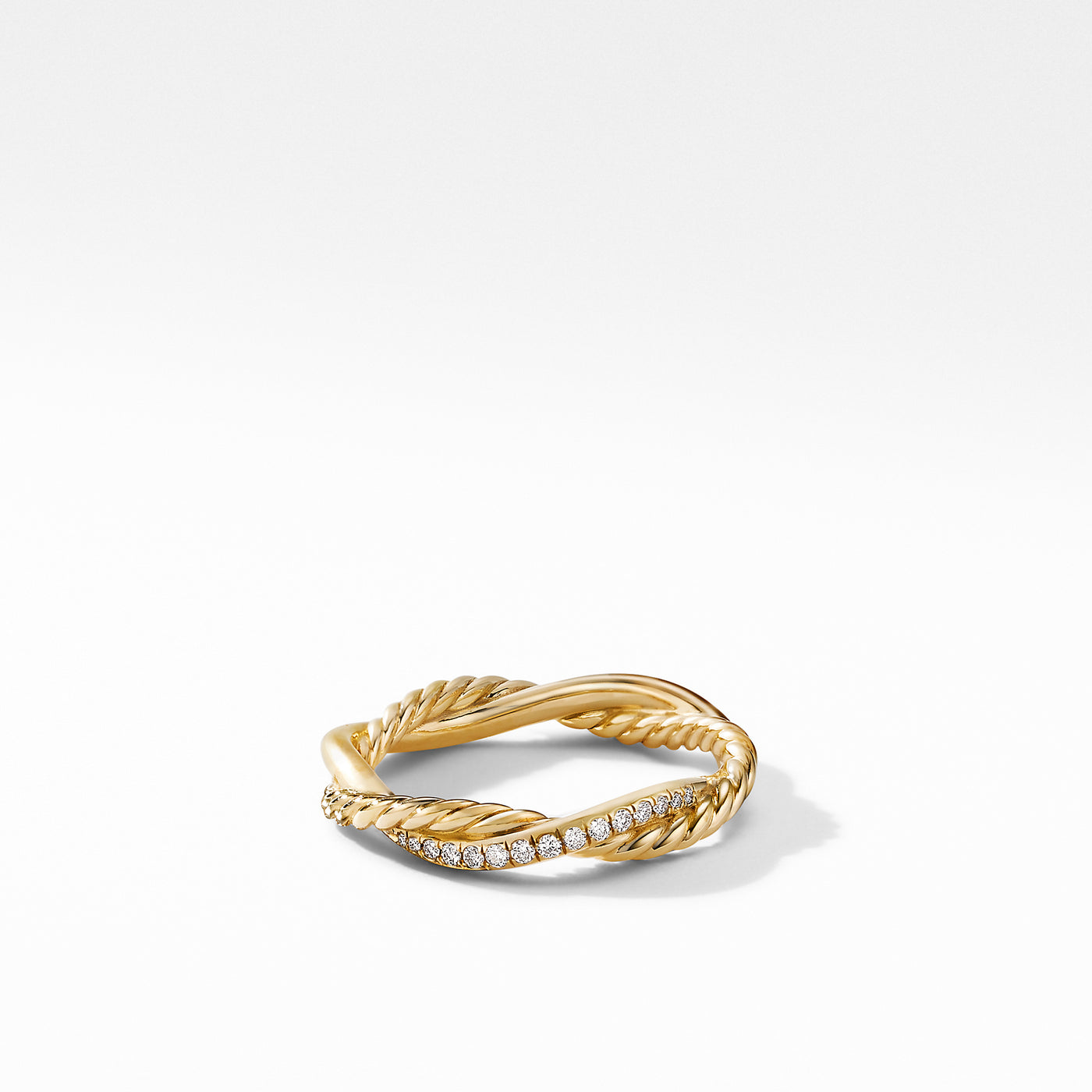 Petite Infinity Band Ring in 18K Yellow Gold with Diamonds\, 4mm