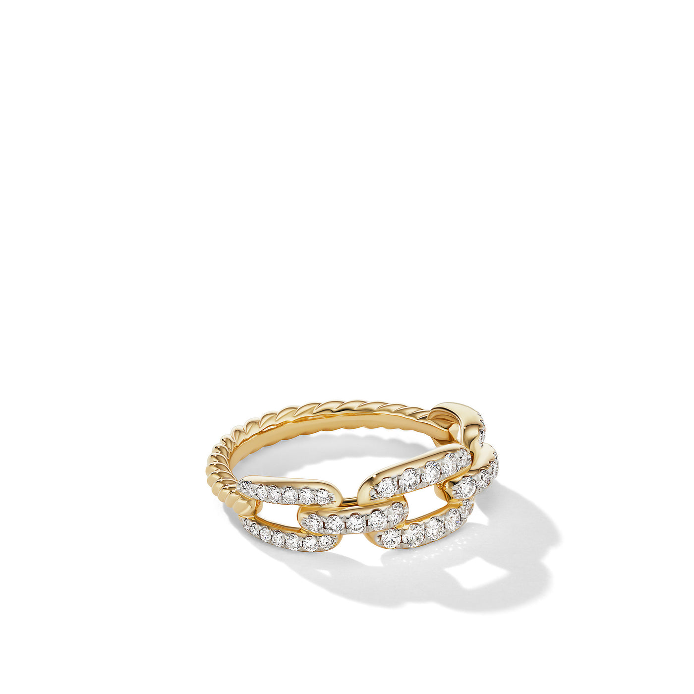 Stax Chain Link Ring in 18K Yellow Gold with Diamonds\, 7mm