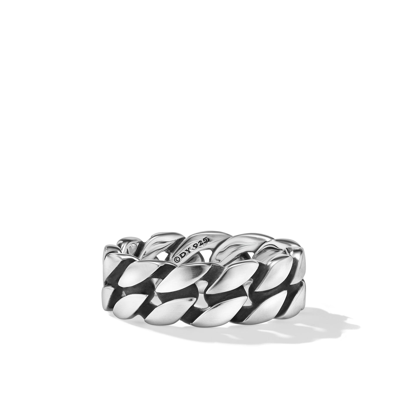 Curb Chain Band Ring in Sterling Silver\, 8mm