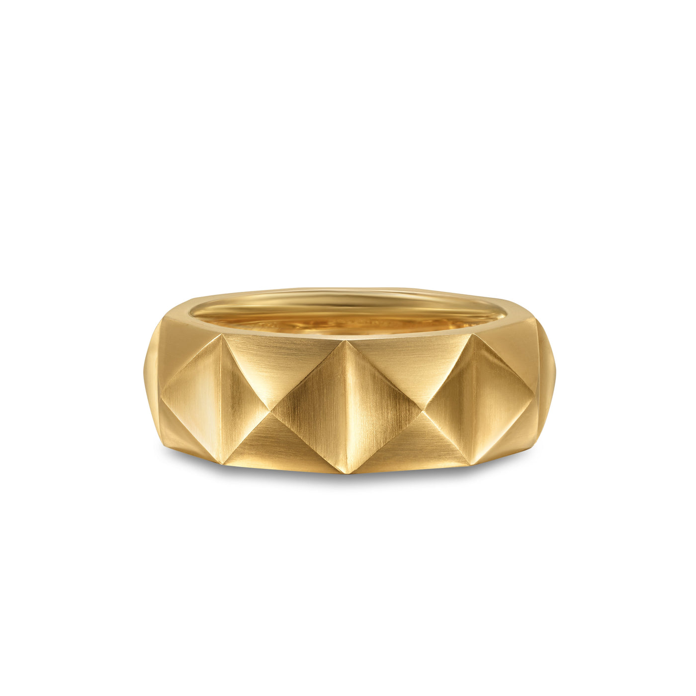 Pyramid Band Ring in 18K Yellow Gold\, 8mm