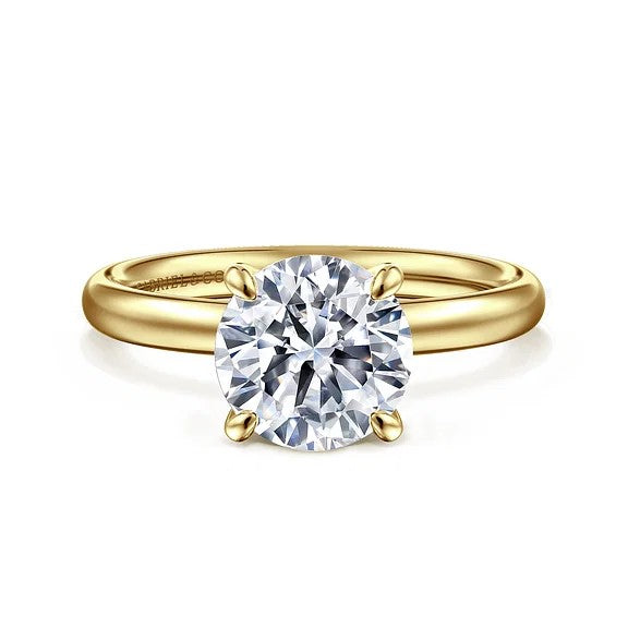 Unite - 14K Yellow Gold Round Solitaire Diamond Engagement Ring (Setting Only)