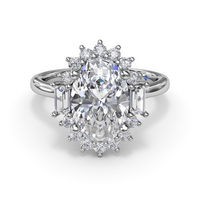 Modern Edge Diamond Engagement Ring