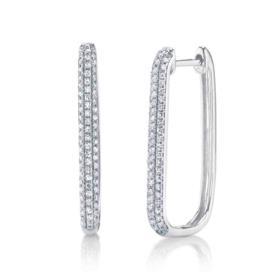 0.41CT DIAMOND OVAL HOOP EARRING