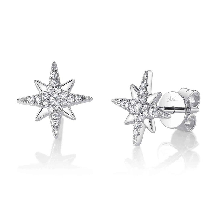 0.12CT DIAMOND NORTH STAR STUD EARRING