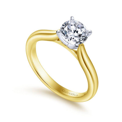 14K WhiteYellow Gold Round Diamond Engagement Ring