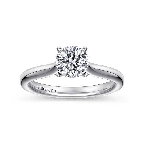 14K White Gold Round Diamond Engagement Ring