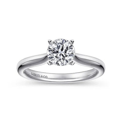 14K White Gold Round Diamond Engagement Ring