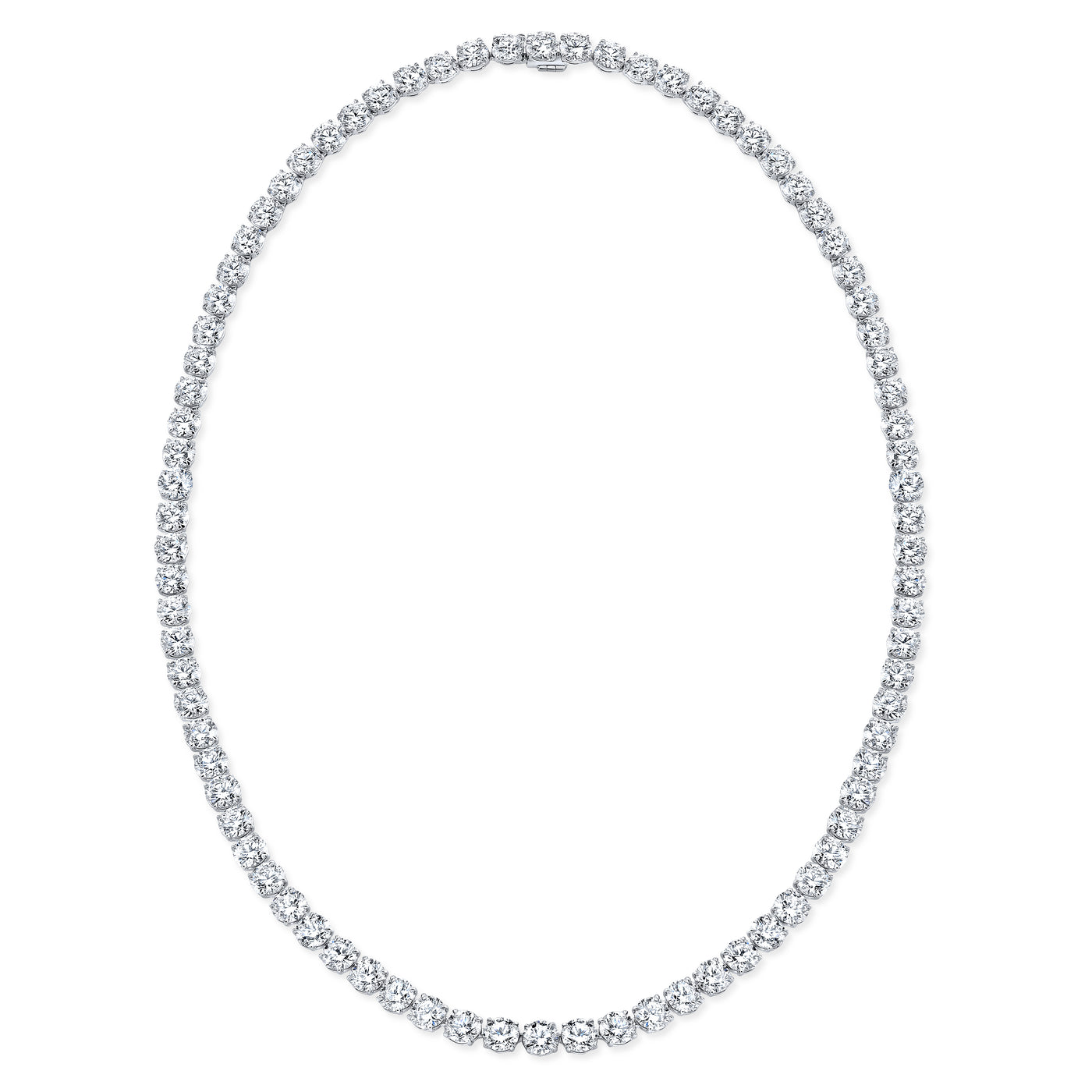 Round 84.35ct Diamond Line Necklace in 18kt White Gold