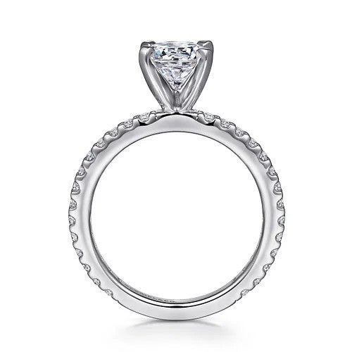 Logan - 14K White Gold Round Diamond Engagement Ring